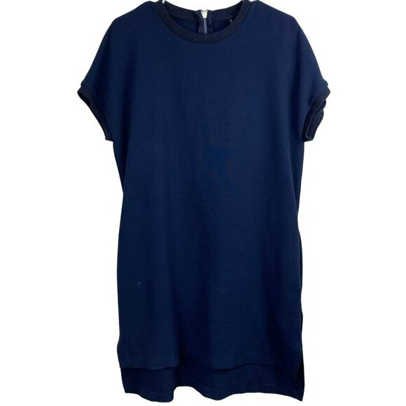 Zara Navy Blue Dress Round Neckline Zipper in the Back Size Small - Picture 2 of 16